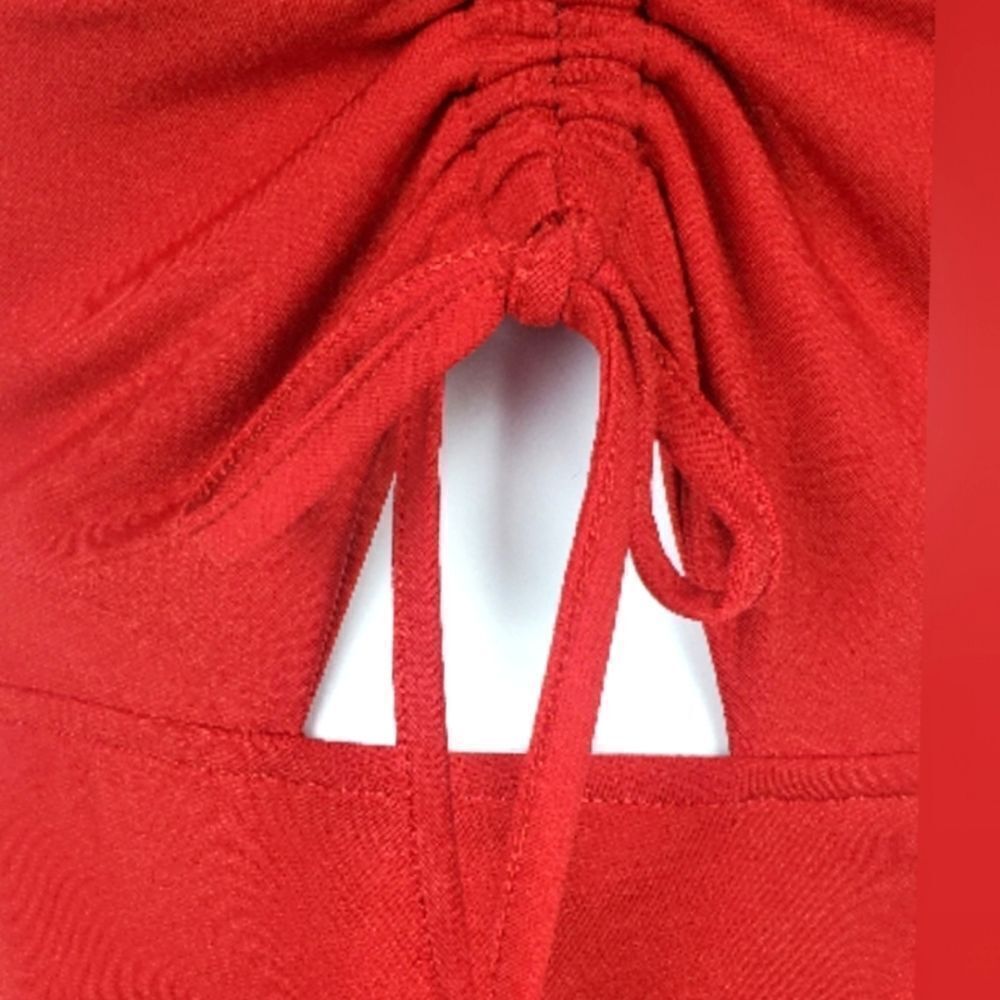 GUESS Red Ruched Dress - Picture 6 of 8